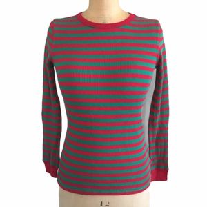 3/$30 J. Crew Red and Green Striped Waffle Lounge Top Size 14 Girls